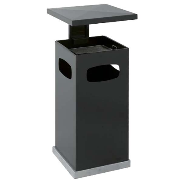 Poubelle-cendrier acier 70L - Gris anthracite