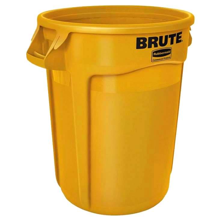 Collecteur rond BRUTE Rubbermaid 120L - Jaune