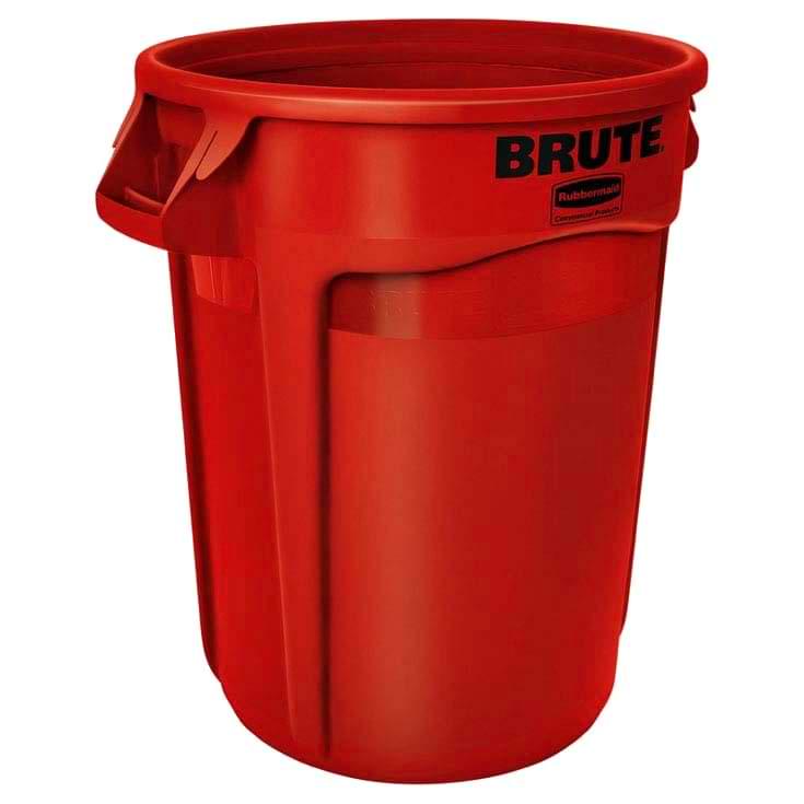 Collecteur rond BRUTE Rubbermaid 166L - Rouge