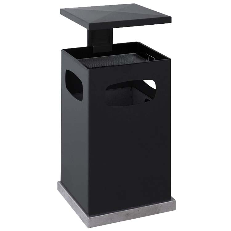 Poubelle-cendrier acier 80L - Gris anthracite