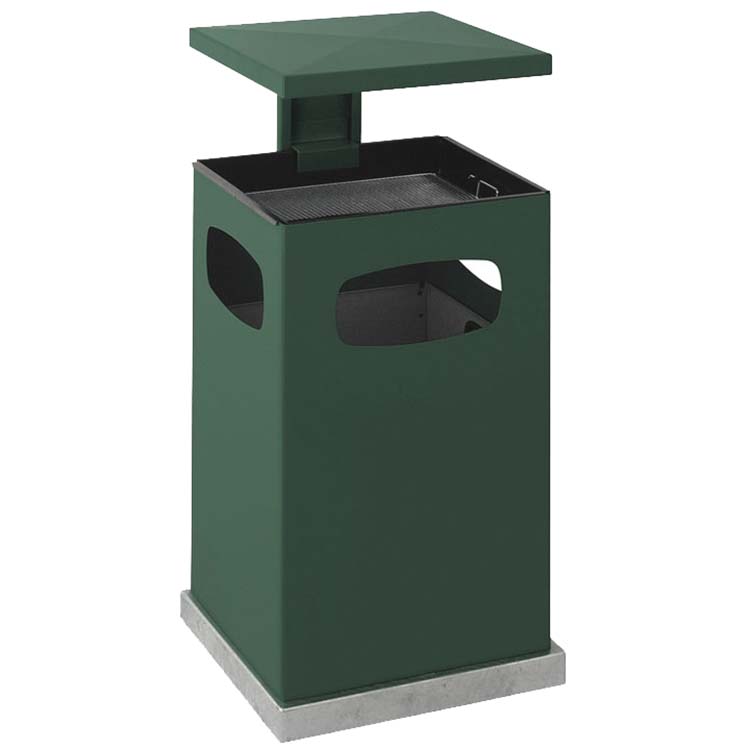Poubelle-cendrier acier 80L - Vert