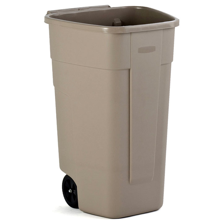 Collecteur sur roues Rubbermaid 100L (sans couvercle) - Beige