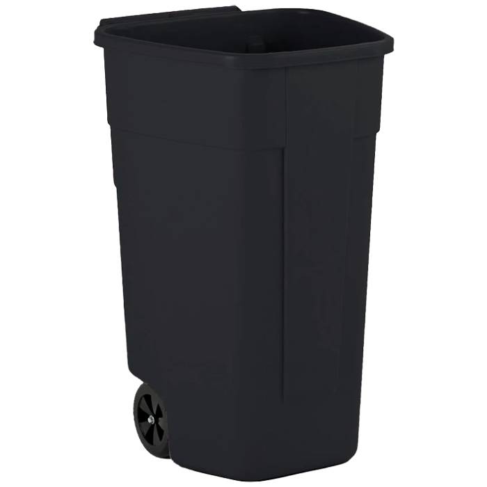 Collecteur sur roues Rubbermaid 100L (sans couvercle) - Noir