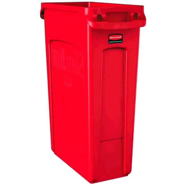 Collecteur Slim Jim Rubbermaid 87L - Rouge