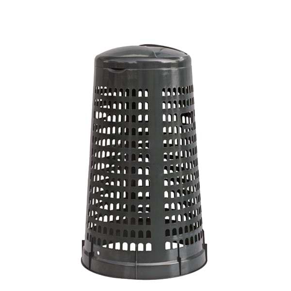 Poubelle extérieure plastique perforé 110L - Gris / Gris