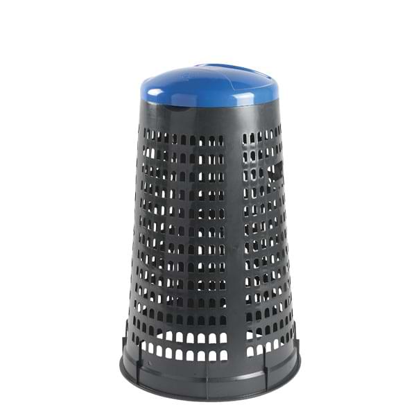 Poubelle extérieure plastique perforé 110L - Gris / Bleu