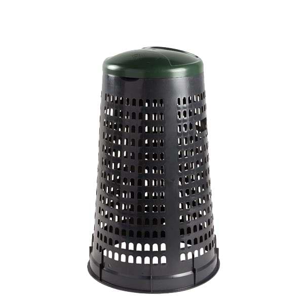 Poubelle extérieure plastique perforé 110L - Gris / Vert