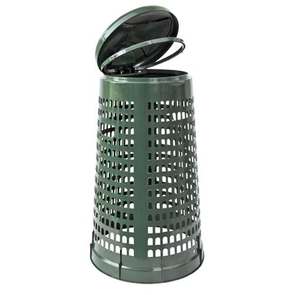 Poubelle extérieure plastique perforé 110L - Vert / Vert