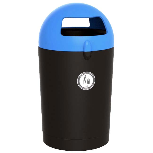 Poubelle MDPE Dome 100L - Noir / Bleu