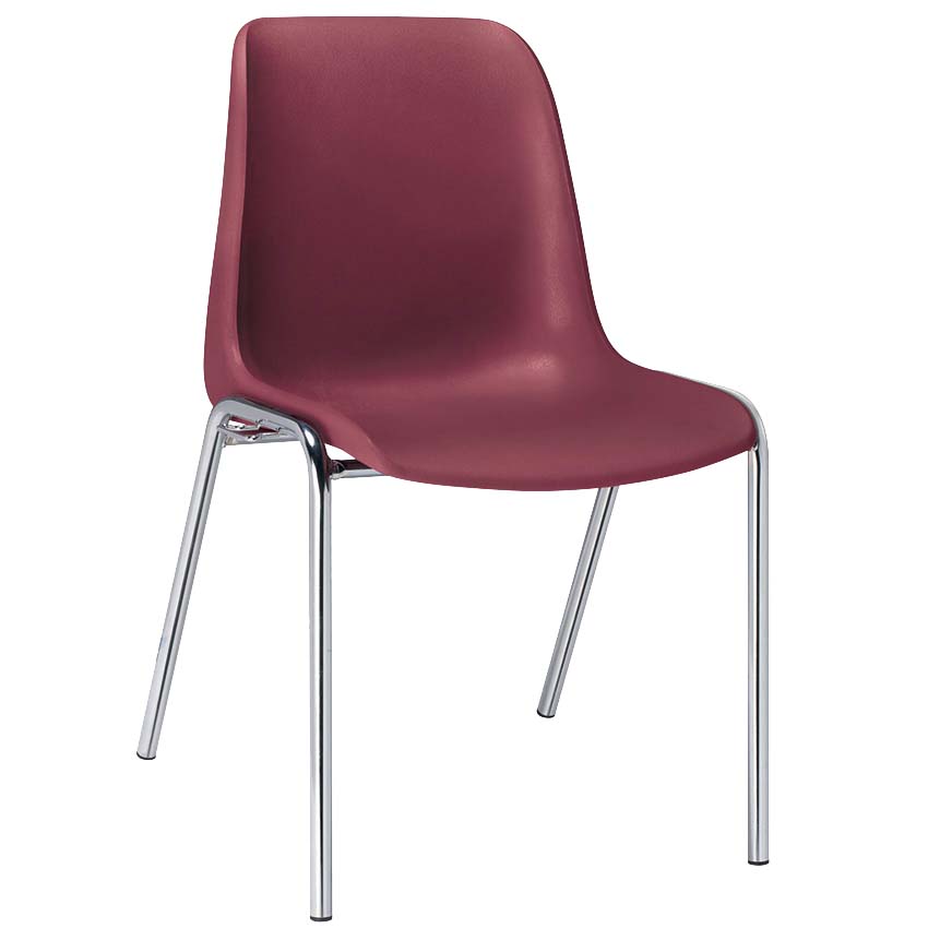 Chaise coque Pam - Classement au feu M4 - Bordeaux RAL 3005