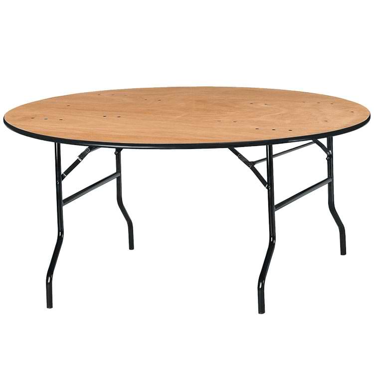 Table ronde pliante plateau bois - D. 182 cm