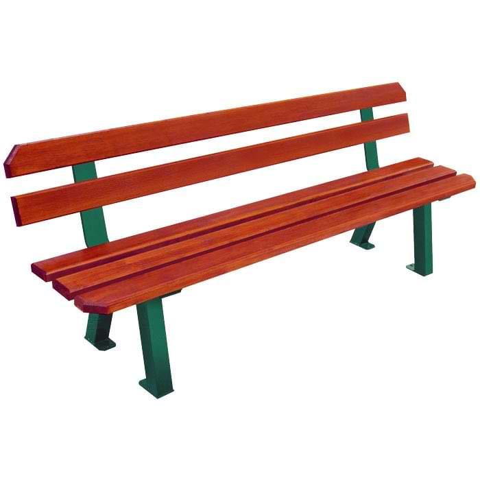 Banc bois acier Toulouse lames bois - L. 1950 mm