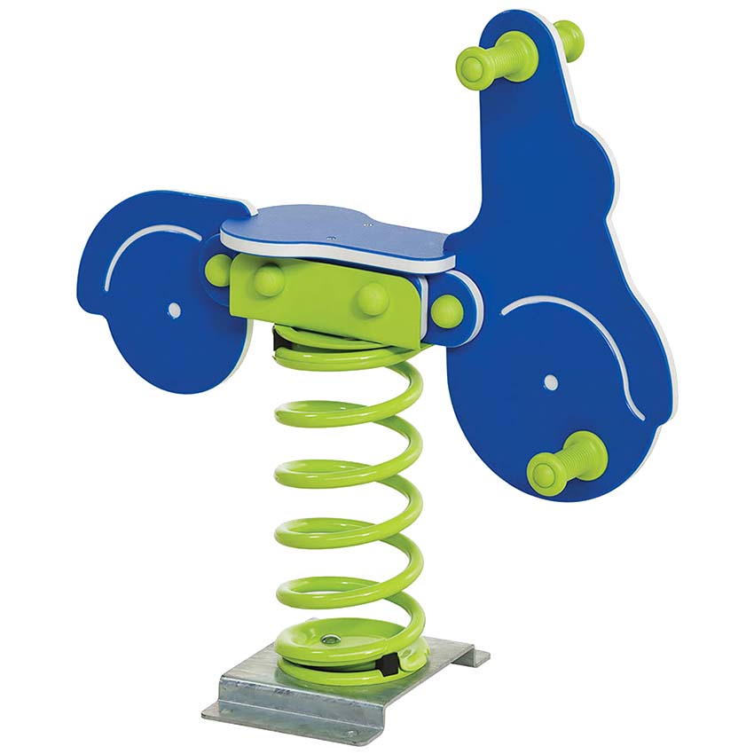 Jeu extérieur à ressort - Figurine Scooter - Sur platine