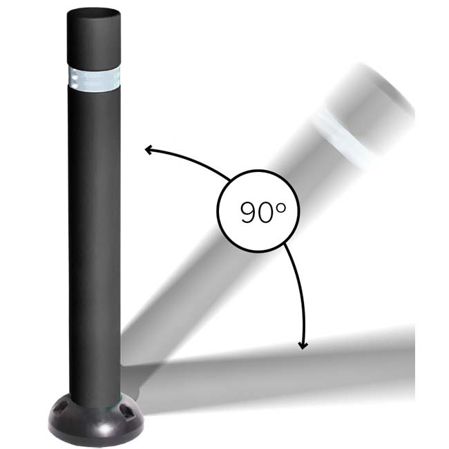 Potelet flexibilité totale D. 100 X H. 810 mm - Sur platine - Noir