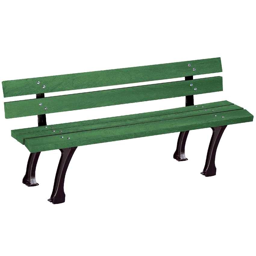 Banc recyclé Morlaix - Lames vert