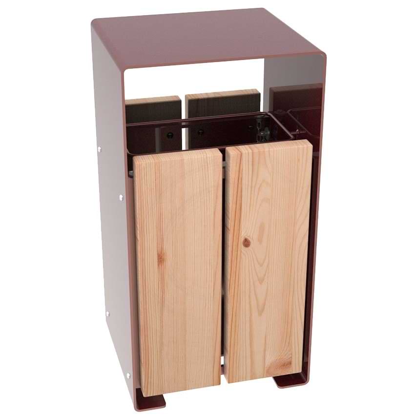 Corbeille acier et bois autoclave Rouillac 60L - Marron