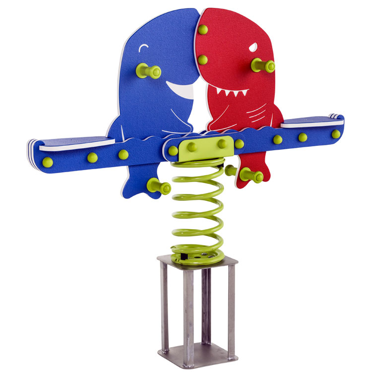 Jeu extérieur à ressort  2 places - Figurines Requins - A sceller