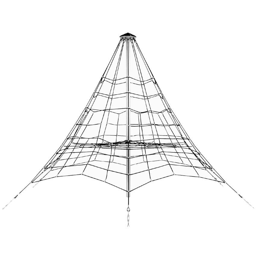 Grande pyramide en filet de corde armée - H. 3,5 m