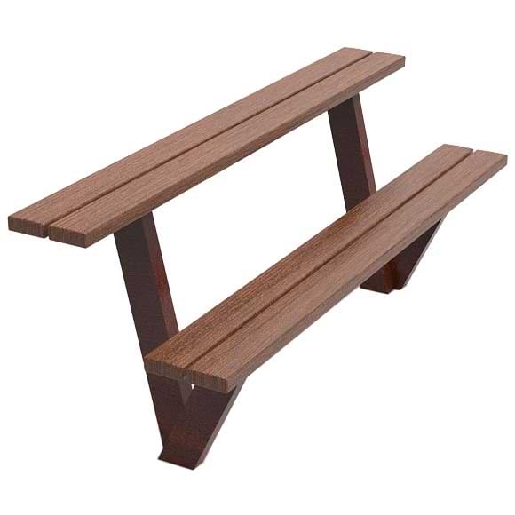 Banc public Flex'ibanc - Lames plastique recyclé - L. 180 cm