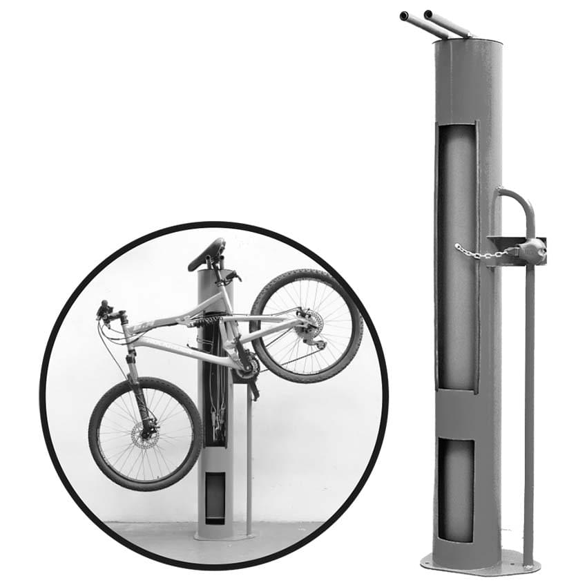 Station réparation et entretien vélos à consigne - Coloris RAL au choix