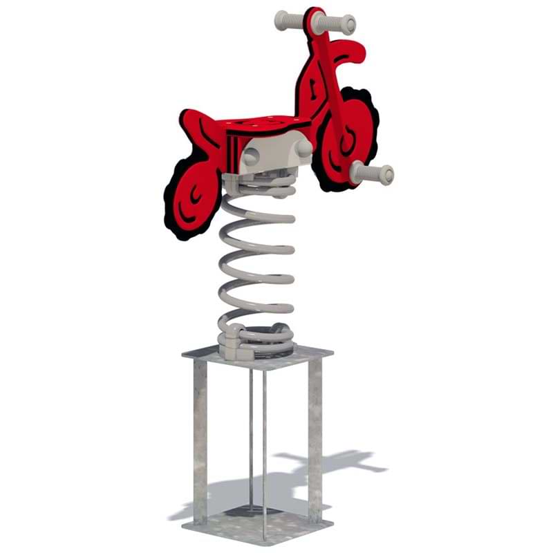 Jeu extérieur à ressort - Figurine Moto - A sceller