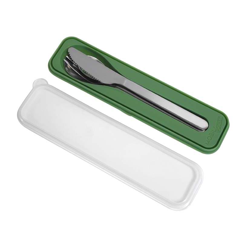 Set couverts inox 4 pièces (Couteau - Fourchette - Grande et Petite cuillère) + Boite