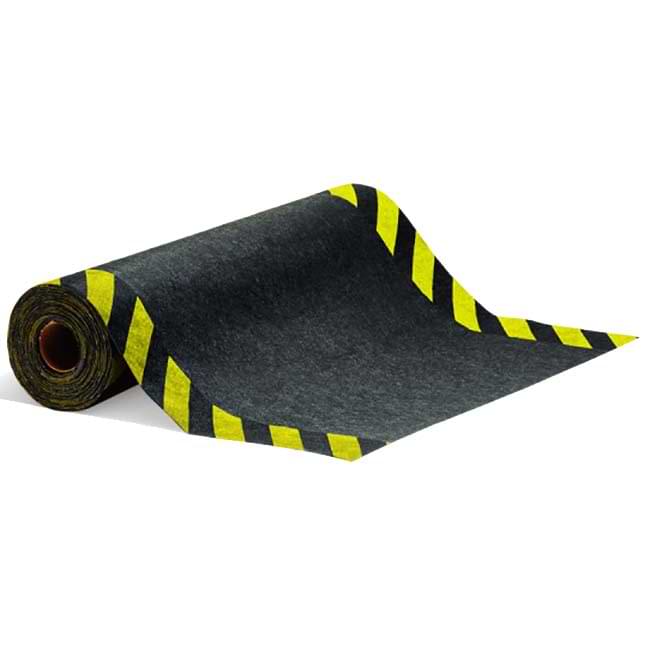 Tapis adhésif PIG Grippy® avec bandes signalisation - 91 cm X 15,2 m