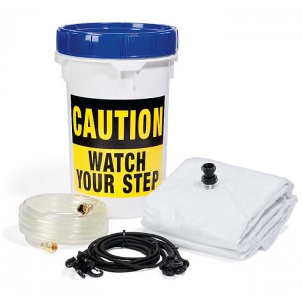 Kit déviateur de fuite de toit + seau - 213 X 213 cm