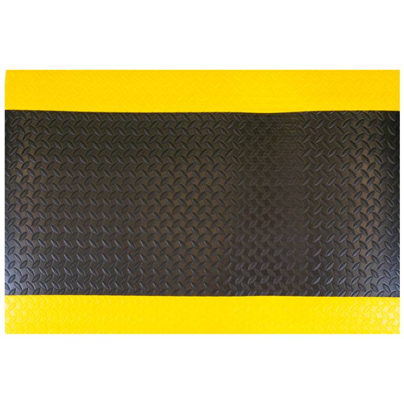 Tapis anti-fatigue Ultra+ - Noir - Bordures jaunes - 91 X 250 cm