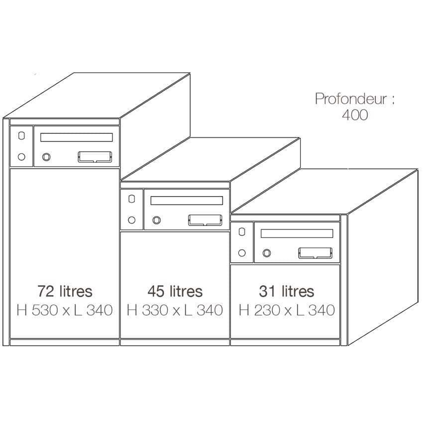 Case courrier-colis Duo - Aspect Bois