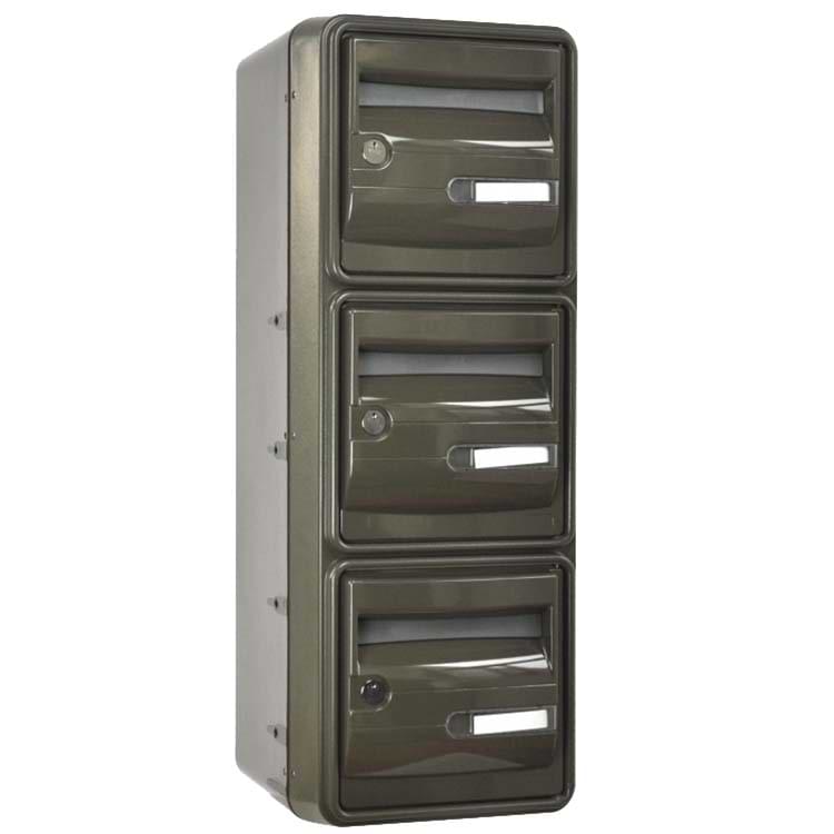 Bloc BAL OCEAN - 1 colonne X 3 case (B3) - Gris brun RAL 7013