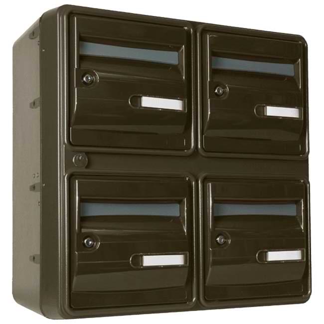 Bloc BAL OCEAN - 2 colonnes X 2 cases (B4) - Gris brun RAL 7013