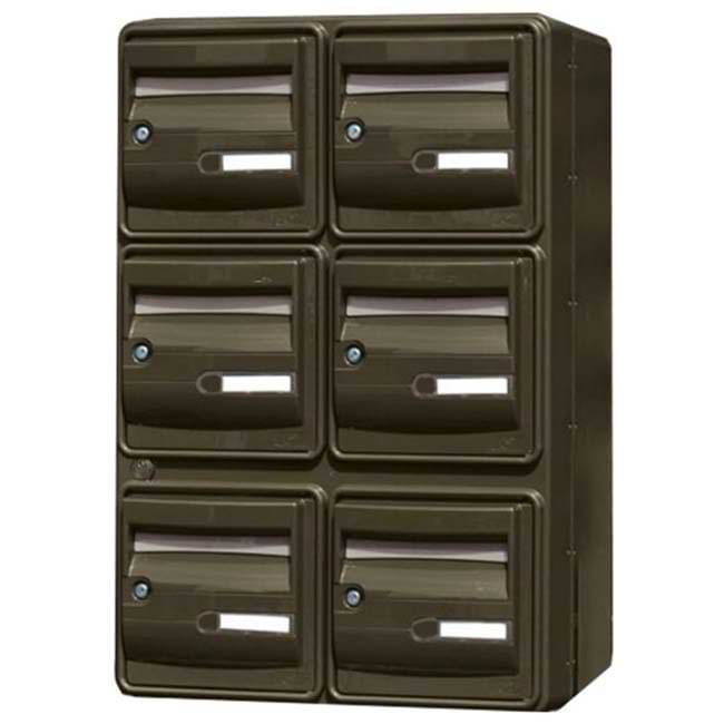 Bloc BAL OCEAN - 2 colonnes X 3 cases (B6) - Gris brun RAL 7013