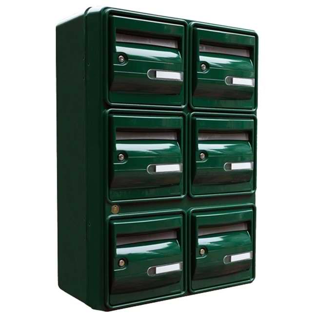 Bloc BAL OCEAN - 2 colonnes X 3 cases (B6) - Vert mousse RAL 6005