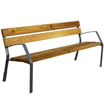 Banc public fonte et lames bois autoclave