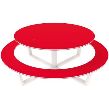 Table circulaire extérieure - Rouge