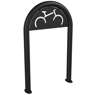 Arceau support cycle peint - Signalétique "Vélo" - Sur platines