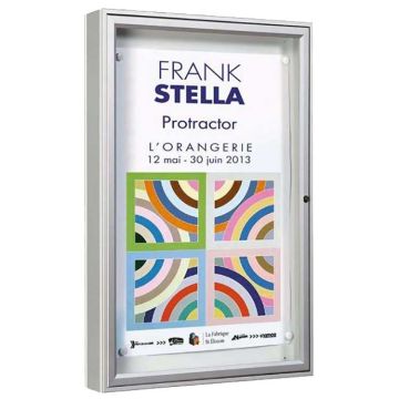 Vitrine extérieure anodisée argent - Porte battante