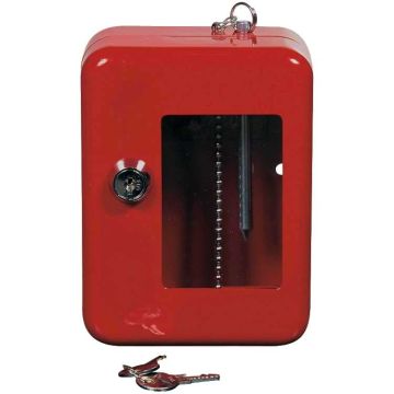 Coffret clé de secours rouge avec marteau