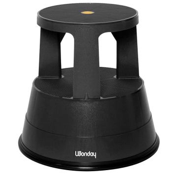 Tabouret plastique 2 marches - Noir