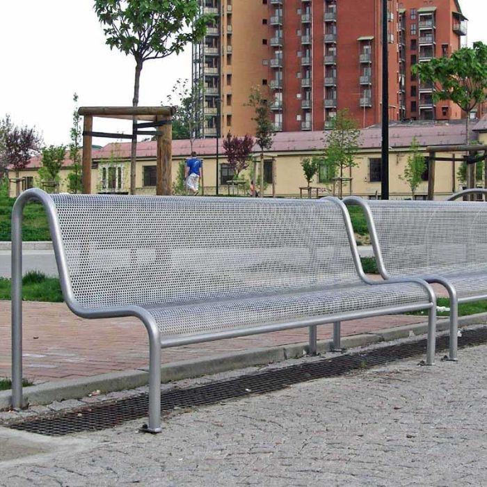 Banc tôle perforée galvanisé Menton