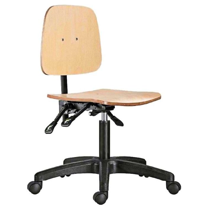 Siège technique bois à roulettes