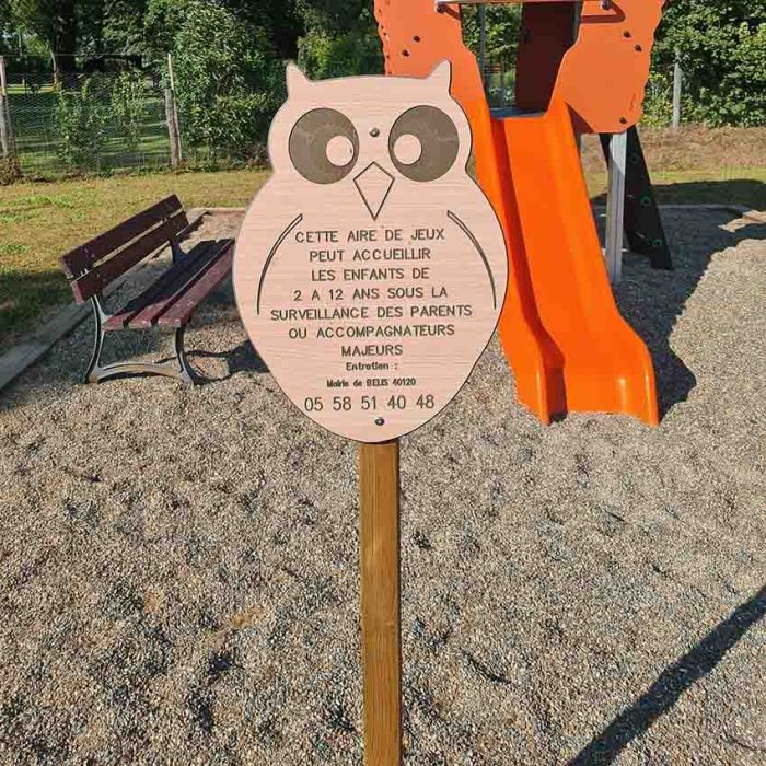 Panneau d'information aire de jeux