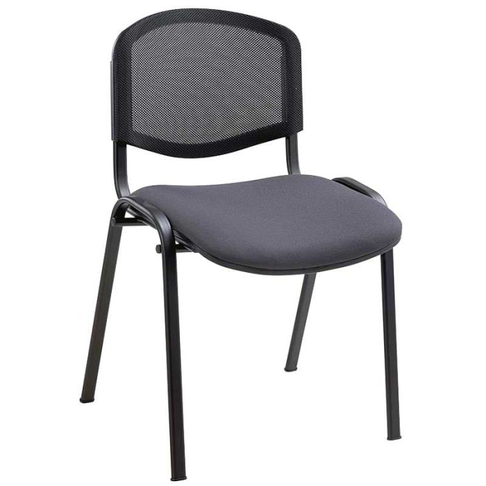 Chaise empilable tissu dossier résille Luke