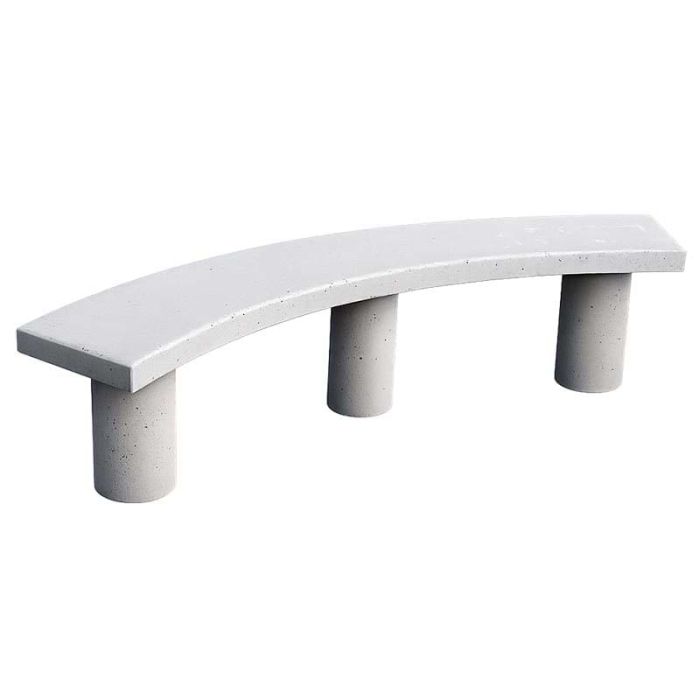 Banc public béton courbe
