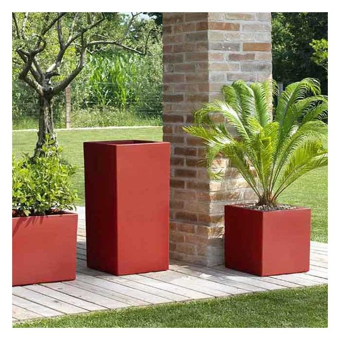 Jardinière résine Graminée carrée