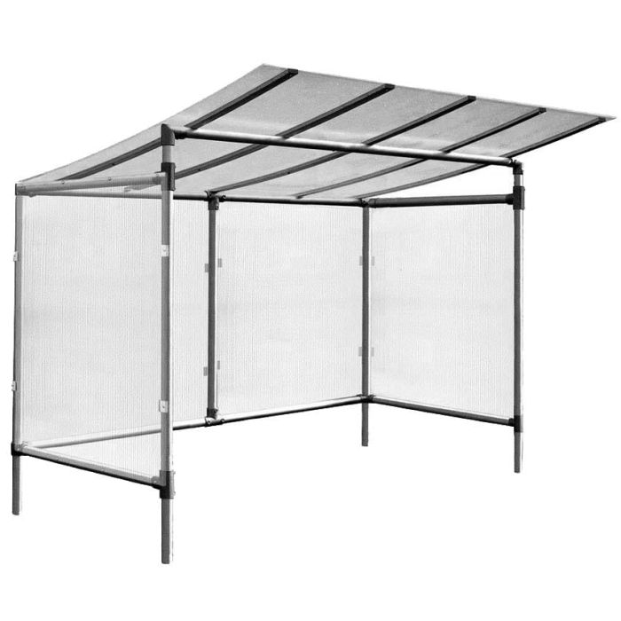 Abri vélos aluminium avec toiture polycarbonate Procity