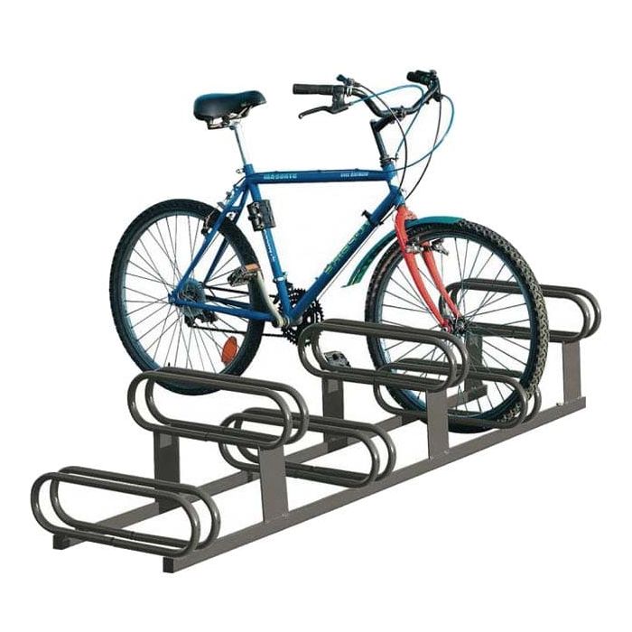 Support vélos emplacements décalés 6 places
