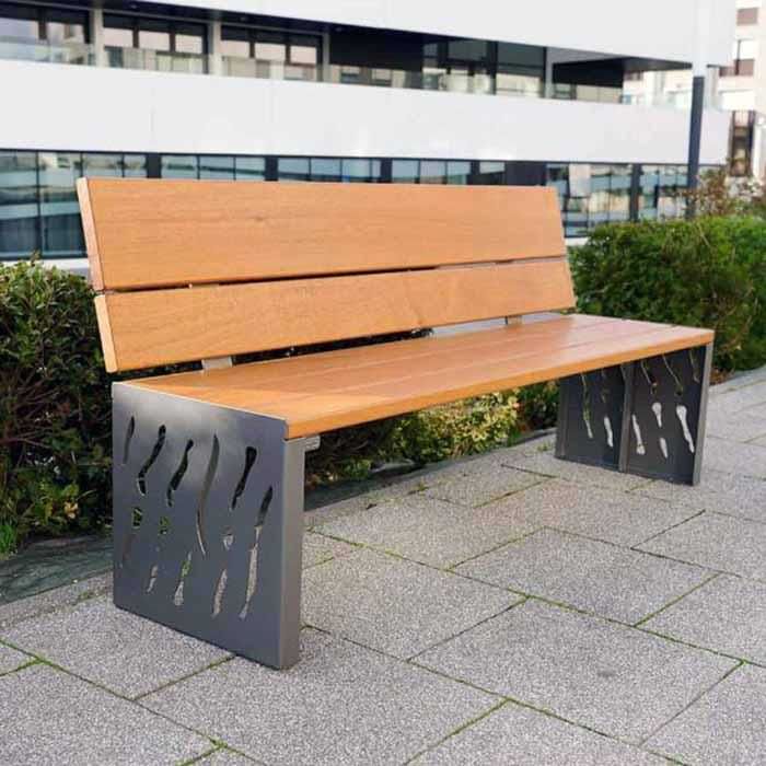 Banc design bois et acier Venise