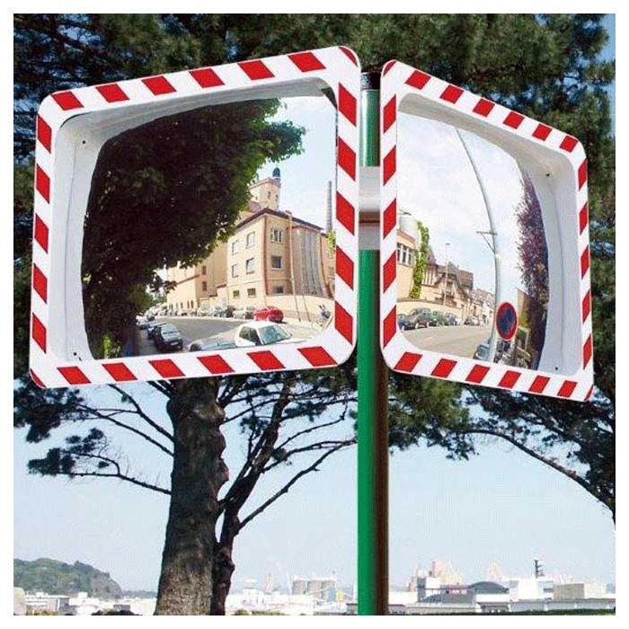 Poteau pour miroir de voirie